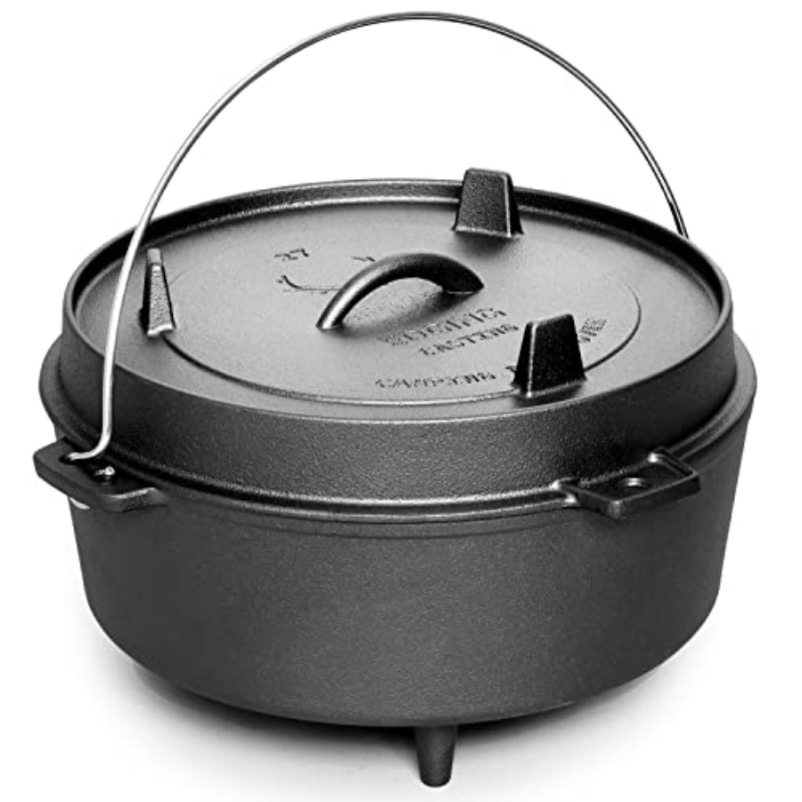 Pre-Seasoned Cast Iron Dutch O - огляд і ціна Camp Dutch Oven Cast