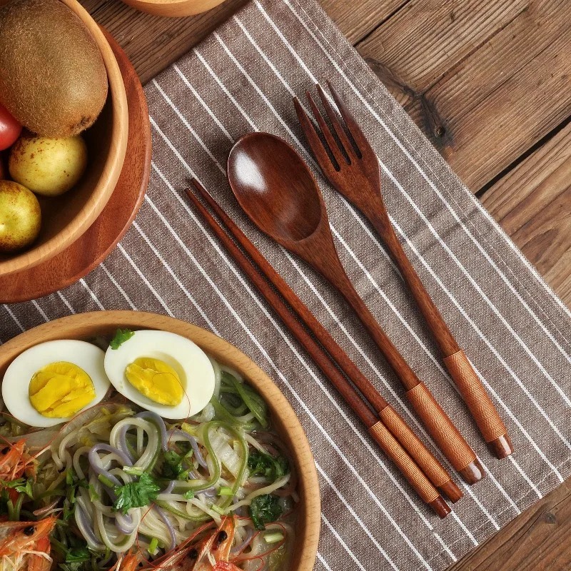 Wooden Dining Set Spoon Chopst - огляд і ціна Camping Cooking Dining Set