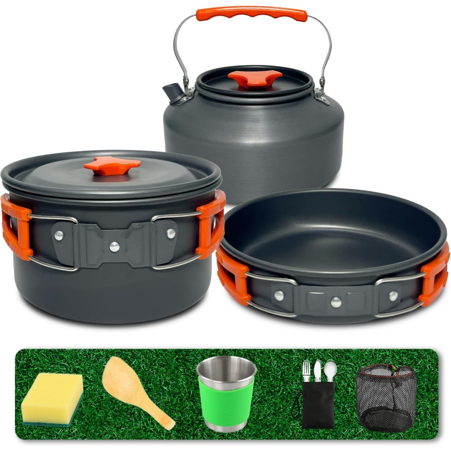 Camping Cookware Set: 35oz Non - огляд і ціна Camping Hiking Cooking