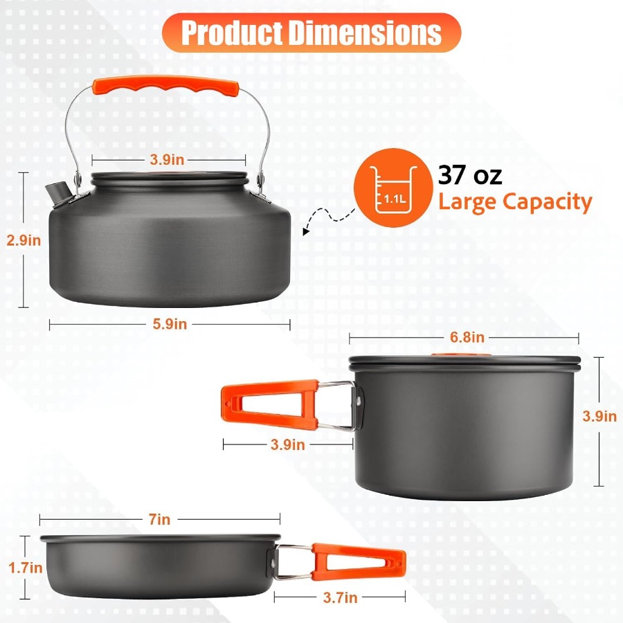 Camping Cookware Set: 35oz Non - огляд і ціна Camping Hiking Cooking